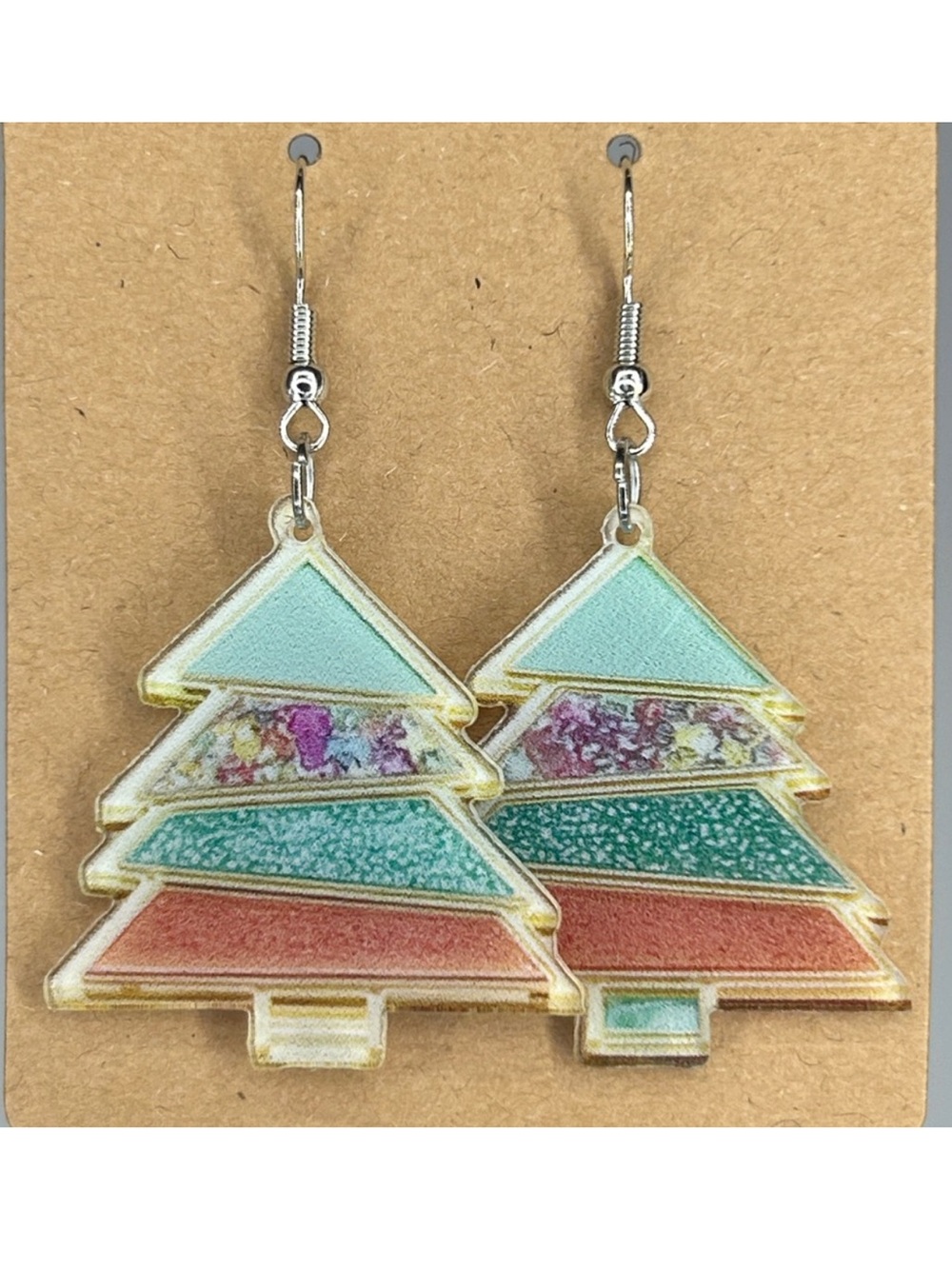 Festive Acrylic Christmas Tree Earrings Fashion Jewelry